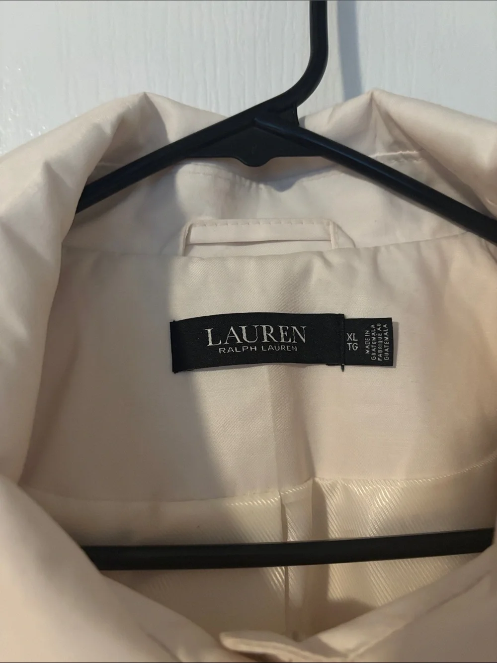 Lauren Ralph Lauren Light Cream Hooded Trench Coat